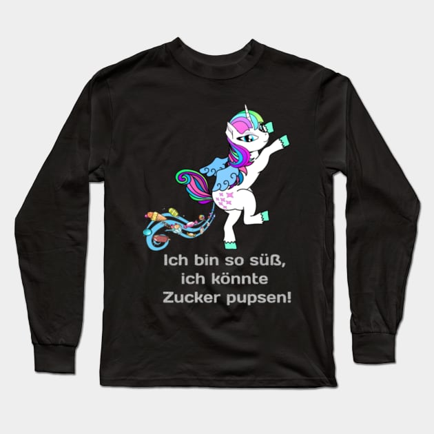 Unicorn I am so sweet I can poop candy T Shirt Long Sleeve T-Shirt by Xizin Gao